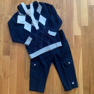 Emile et Rose 2-piece cotton sweater/pants set